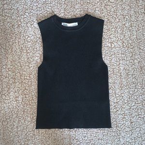 ZARA Ruched Ribbed Tank Top